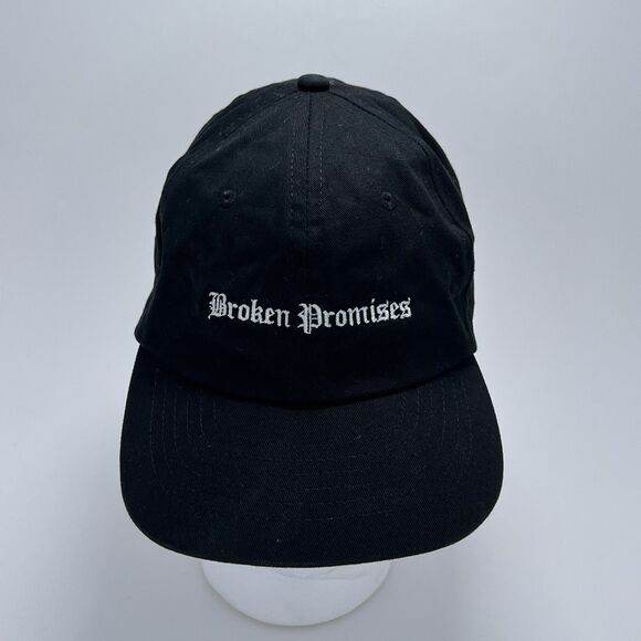 BROKEN PROMISES Black Dad Strapback Baseball Hat - Picture 1 of 4